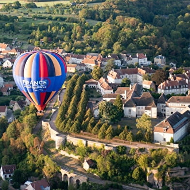 Hot air balloon flight over Semur en Auxois