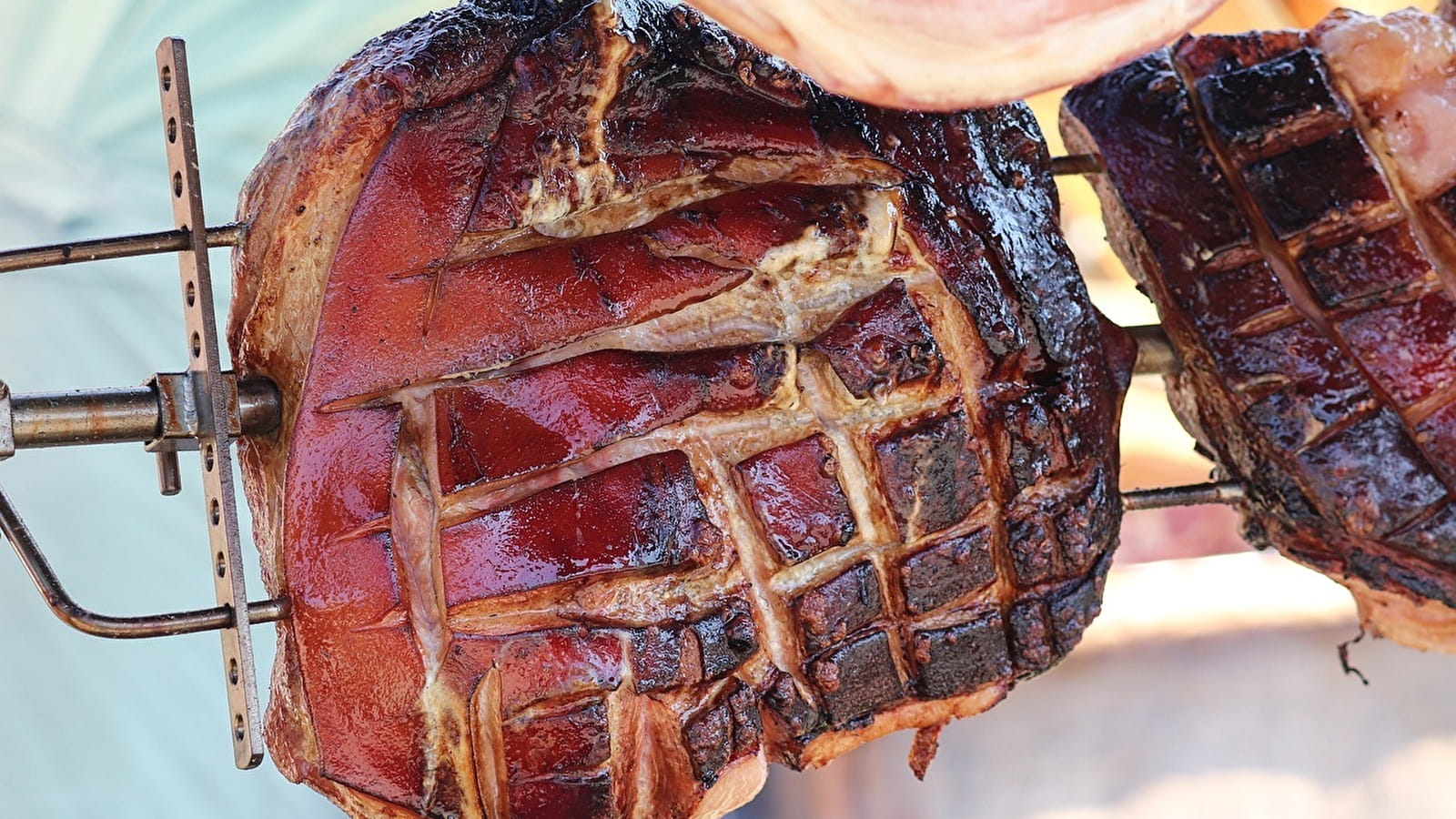 Spit-roasted ham in Sermages